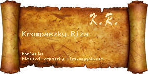 Krompaszky Riza névjegykártya